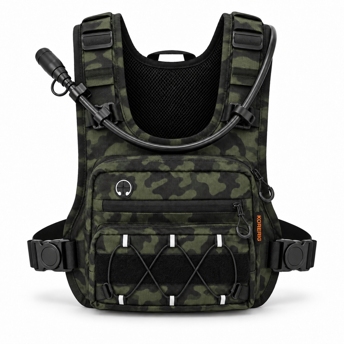 KORERIG 01 hydration vest in Green Camo